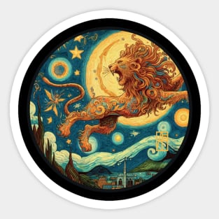 ZODIAC Leo - Astrological LEO - LEO - ZODIAC sign - Van Gogh style - 27 Sticker